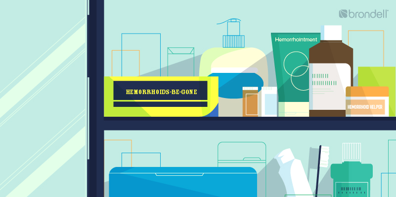 Medicine cabinet of ointments to treat hemorrhoids