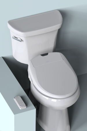 Swash bidet toilet seat installed on the toilet
