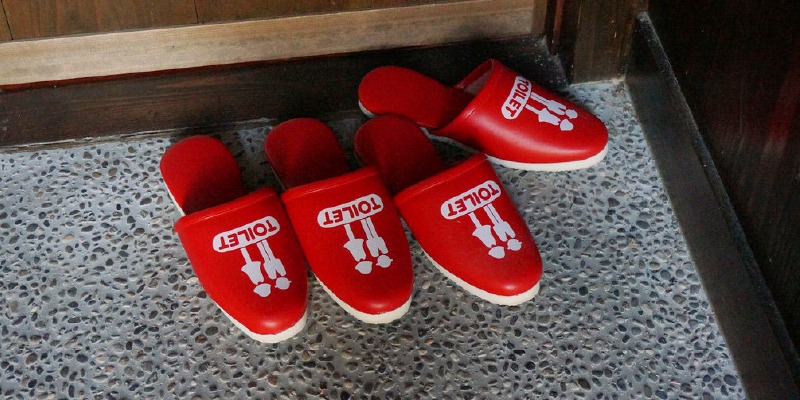 Separate set of slippers for the bathroom